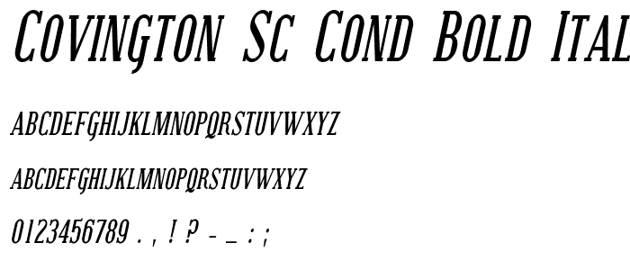 Covington SC Cond Bold Italic police